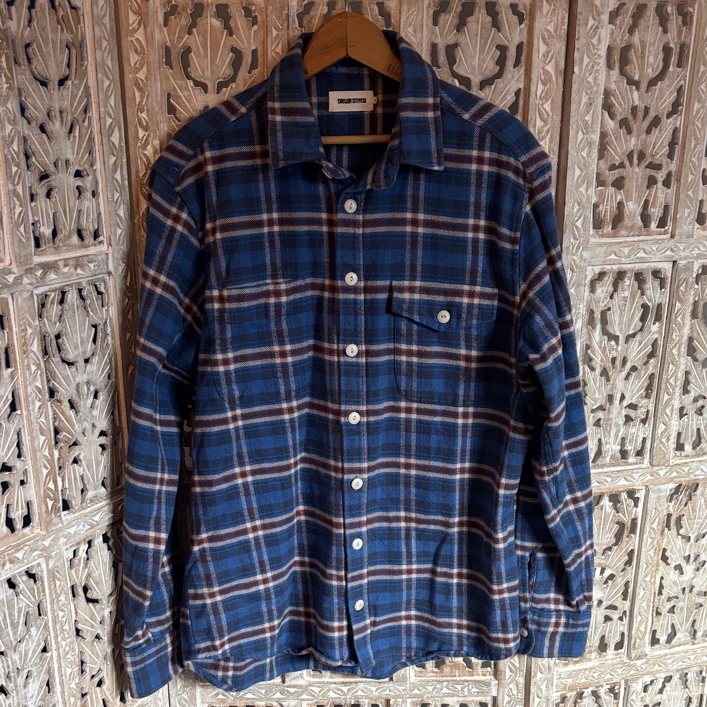Taylor Stitch The Crater Flannel Shirt in River Plaid Sz 42 / L - Picture 9 of 12